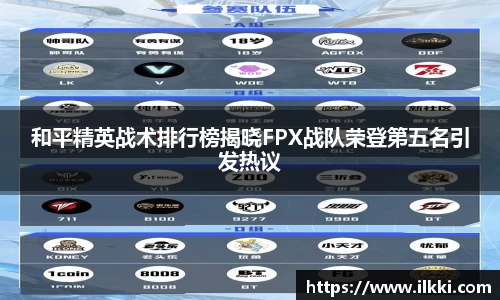 和平精英战术排行榜揭晓FPX战队荣登第五名引发热议